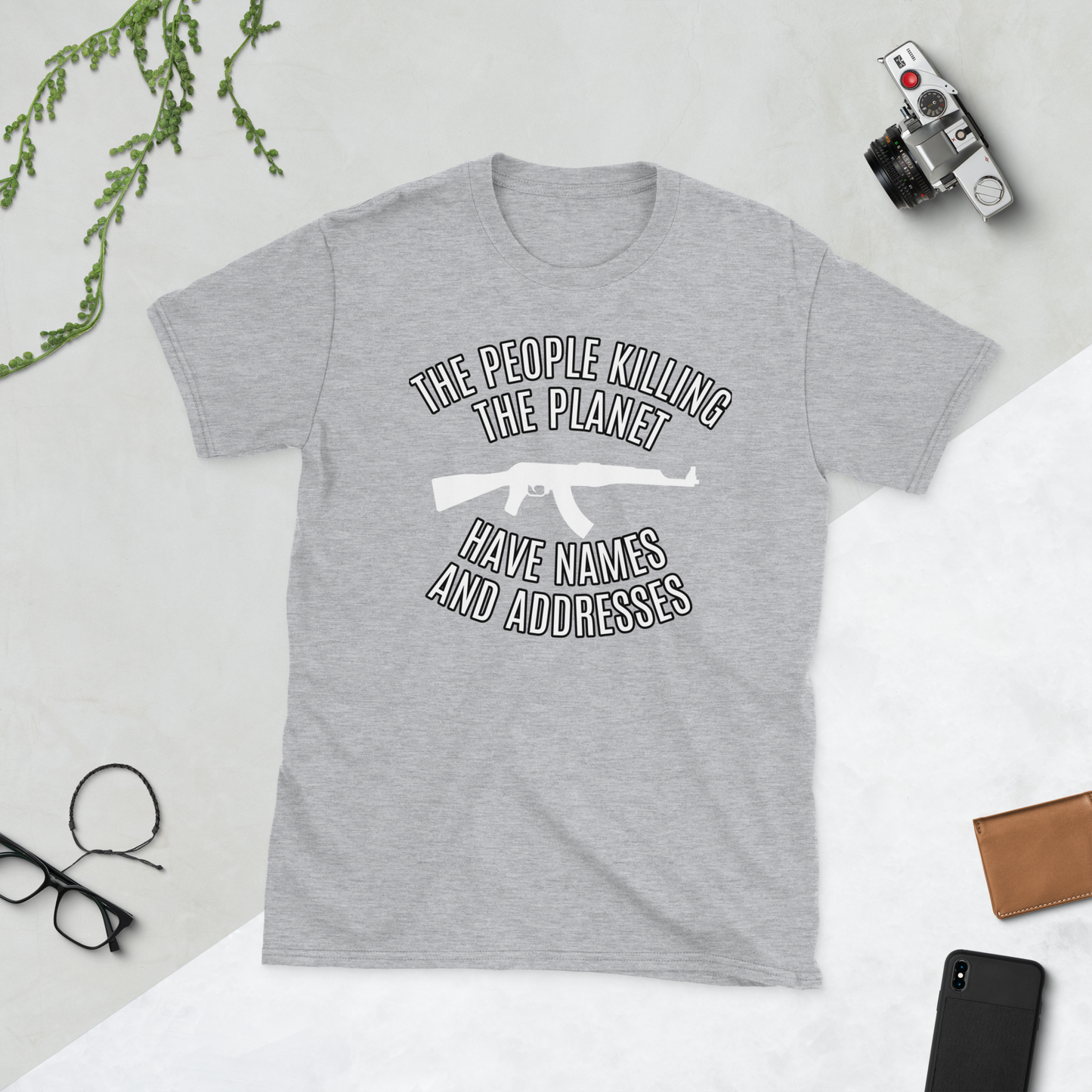 Unisex Short-Sleeve Top: Names and Addresses