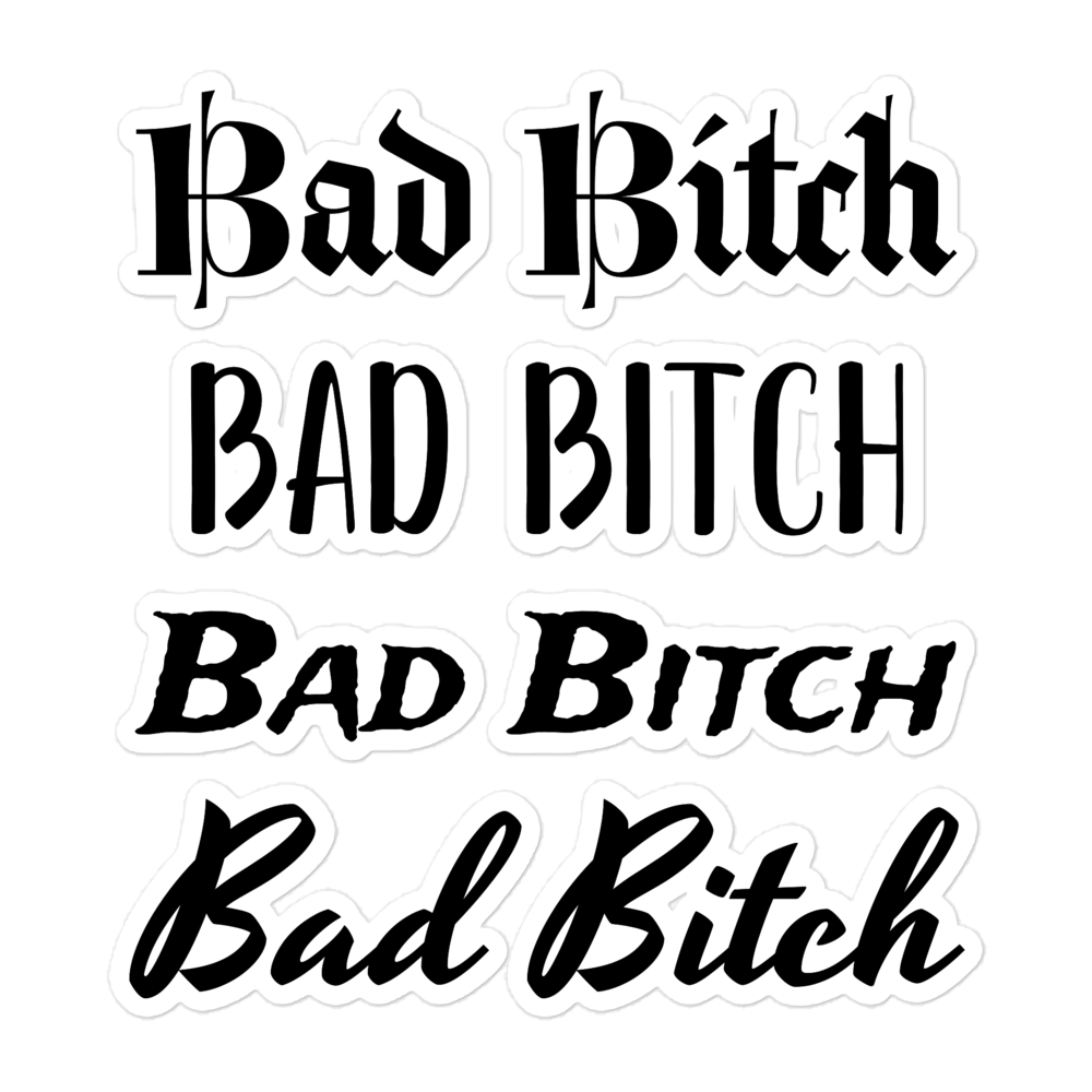 Sticker Sheets: Bad Bitch Fonts