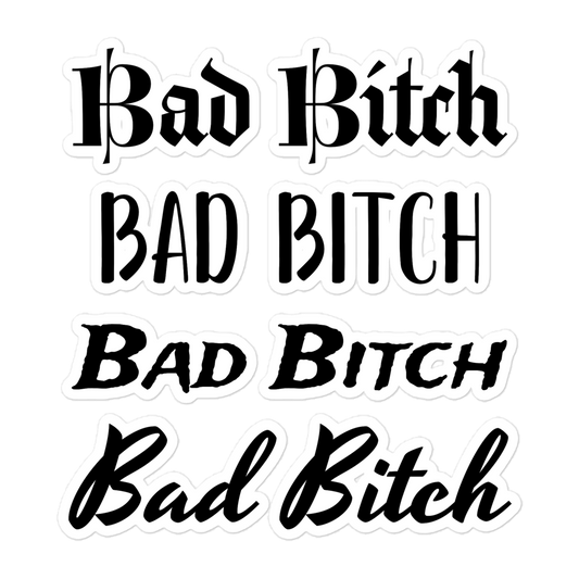 Sticker Sheets: Bad Bitch Fonts