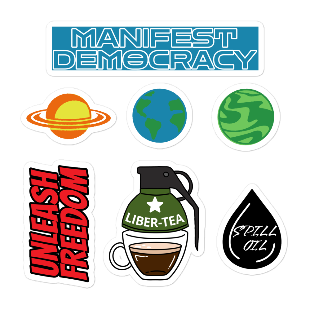 Democratic Rights Sticker Sticker Sheets: For Managed Democracy – Red Pawn Shop
